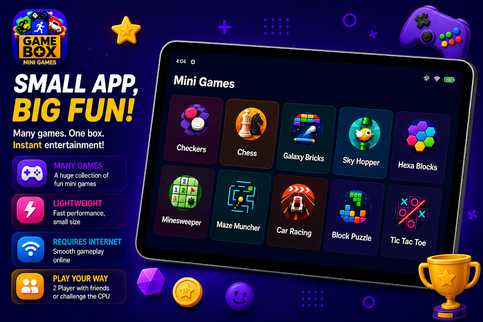 Game Box screenshot: online games, always up to date