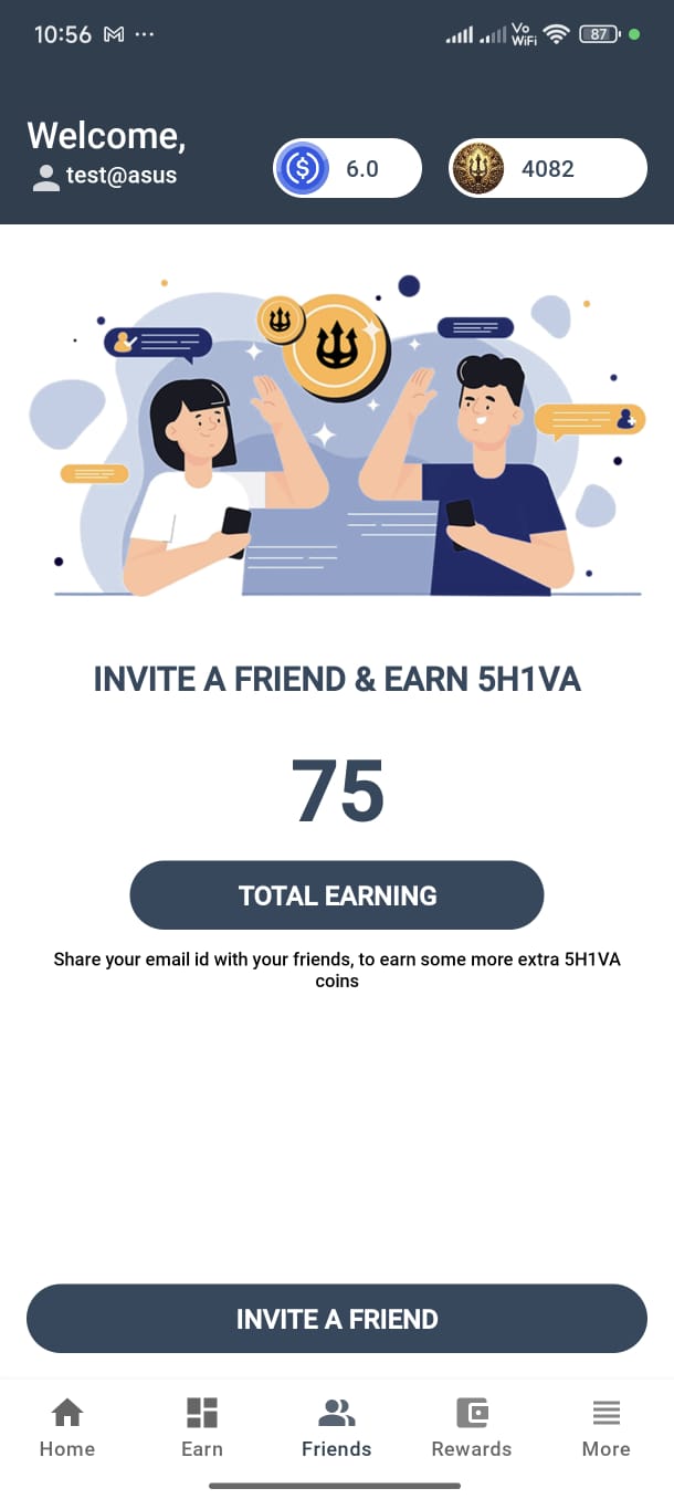 Referral Program Screen