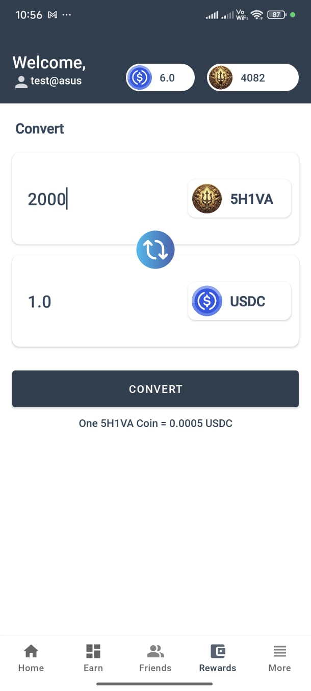 Conversion Screen