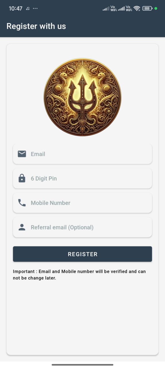 Registration Screen