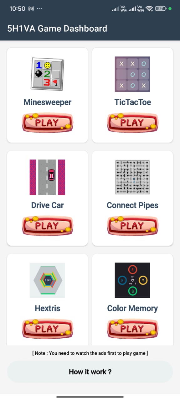Games Dashboard
